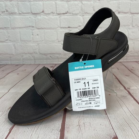Reef Fanning Baja Brown Gum With Bottle Opener Sandals Mens Size 11 - Picture 4 of 11